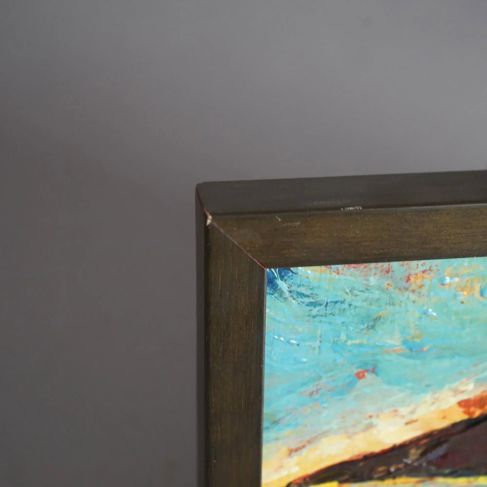 Impressionist Oil Painting Oil on Panel Tahitian Tropical Landscape 20th Century, Framed - 7