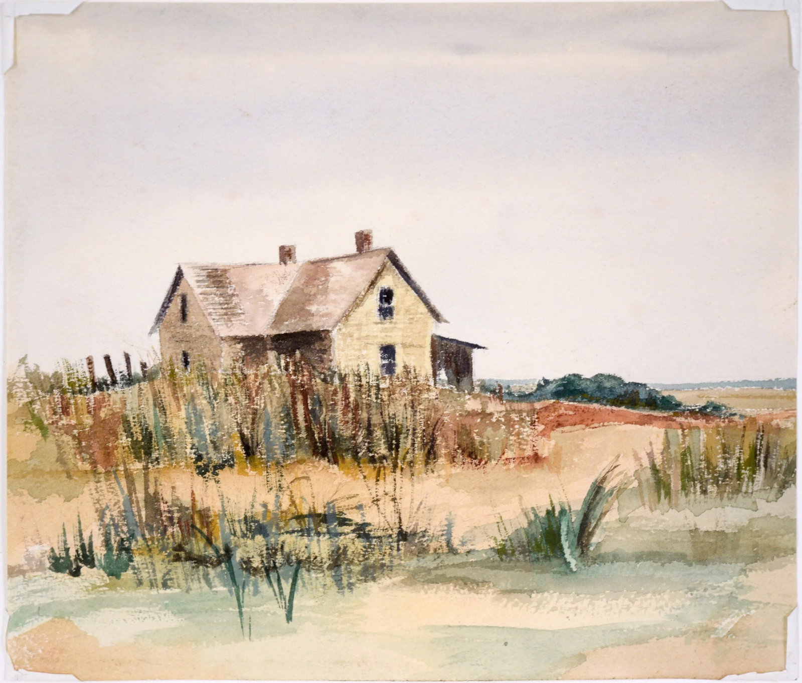 Farmhouse by the Sea - Original Watercolor on Paper - 2
