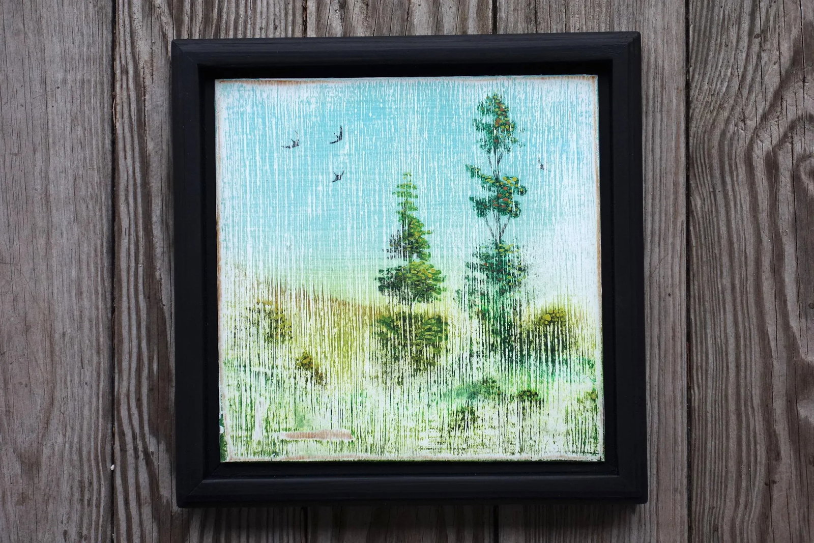 Shattered Silk Inspired Original Painting - Wooded Landscape - 5