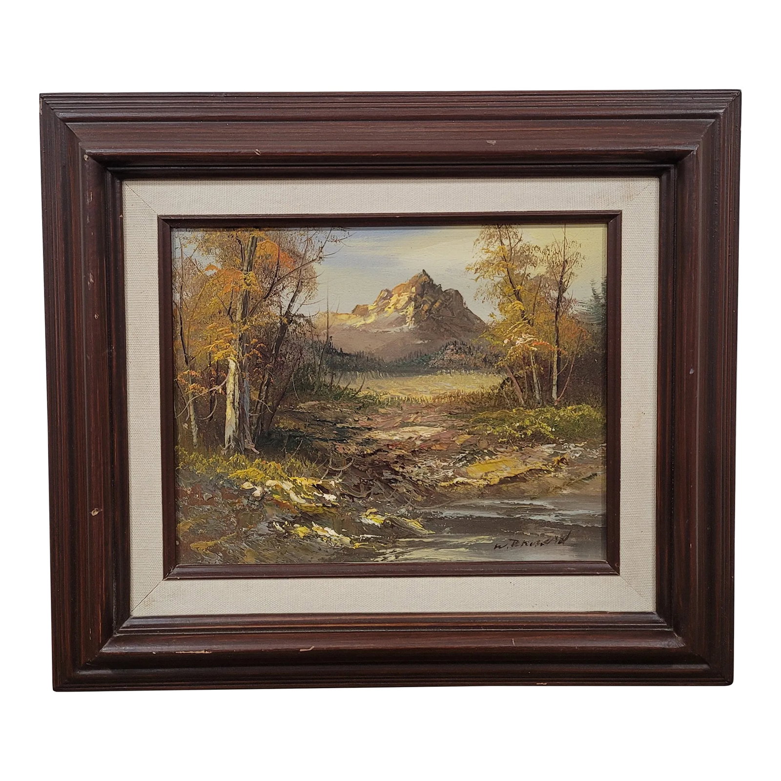 Mid 20th Century Mountain Landscape Oil Painting (1 of 8)