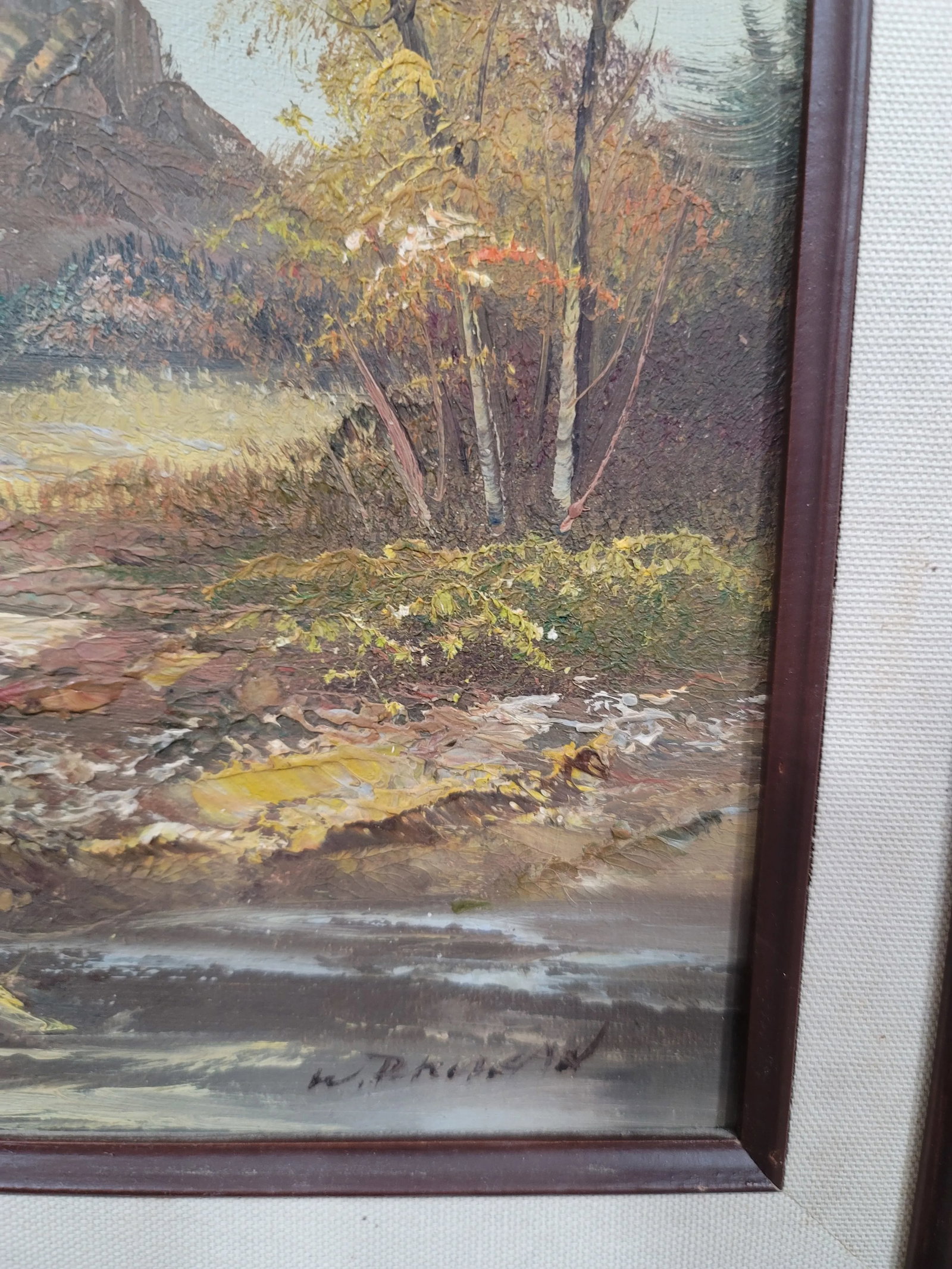 Mid 20th Century Mountain Landscape Oil Painting - 2