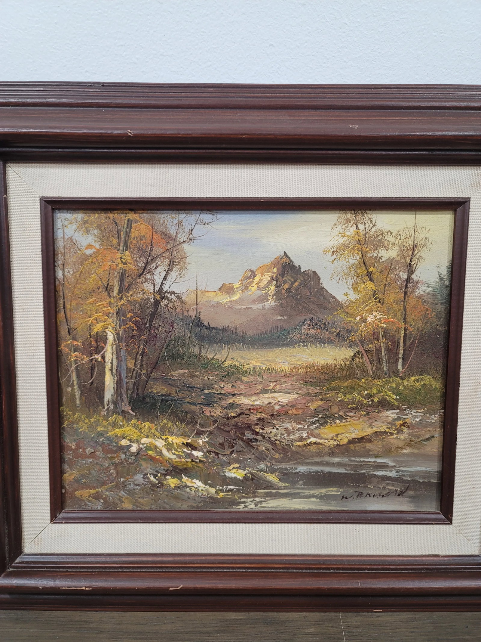 Mid 20th Century Mountain Landscape Oil Painting - 4