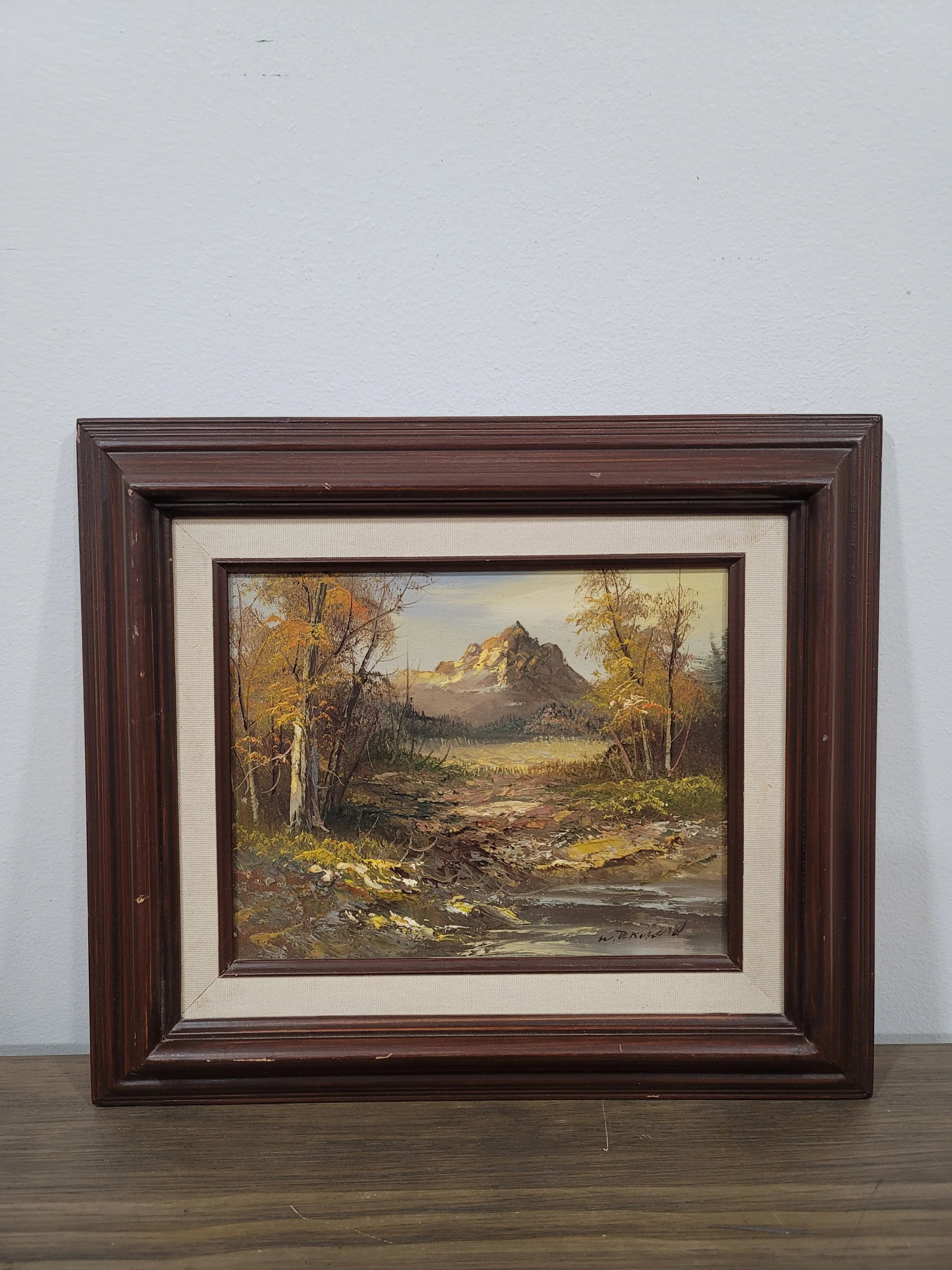 Mid 20th Century Mountain Landscape Oil Painting - 5