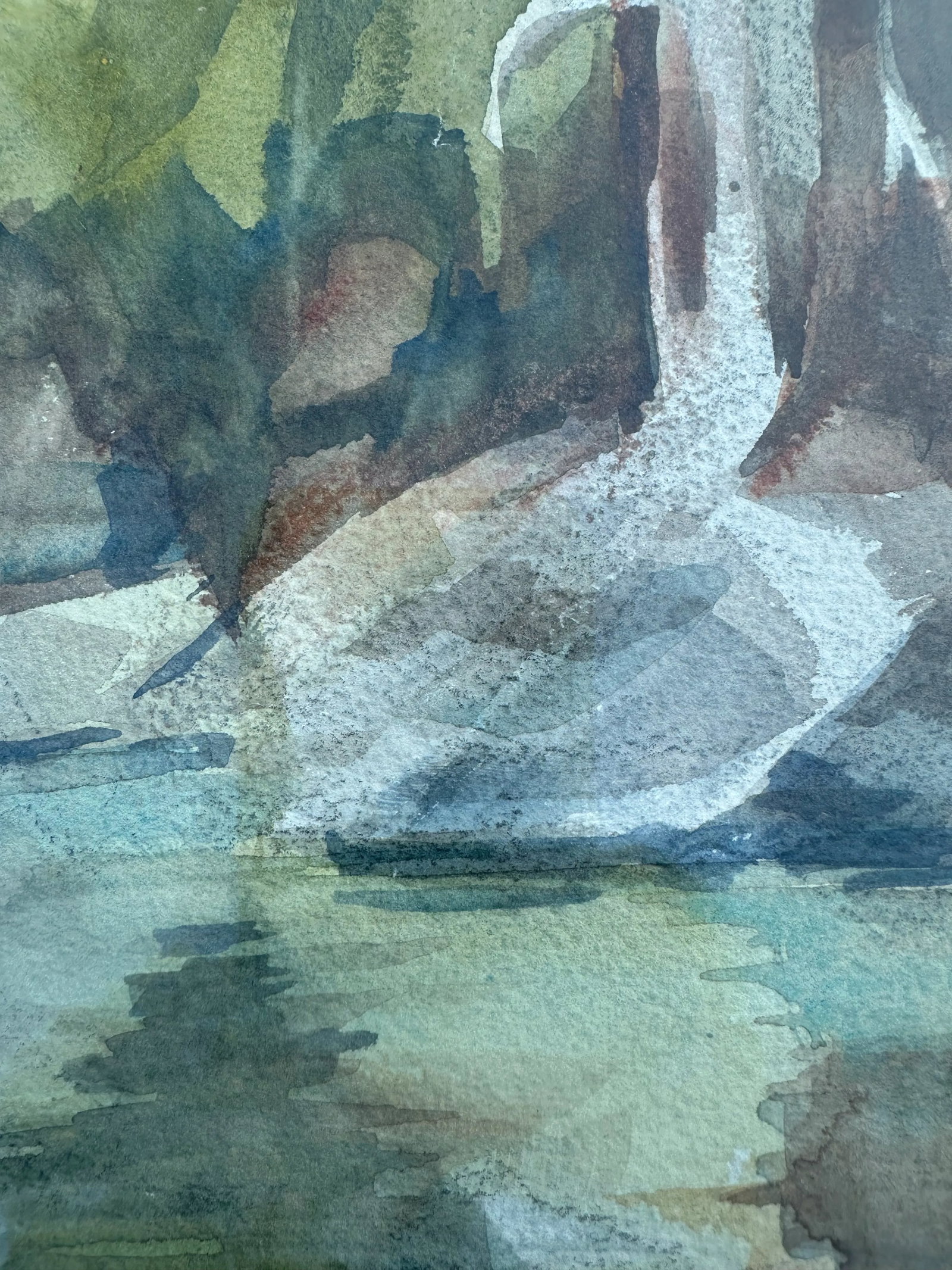Ethereal Watercolor of Tree Reflection - 2