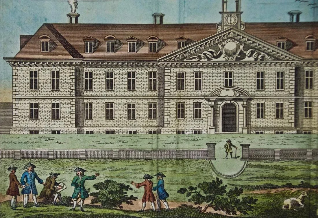 "Mordon Colledge (the original spelling) Black Heath" from Universal Magazine, 1751 - 3