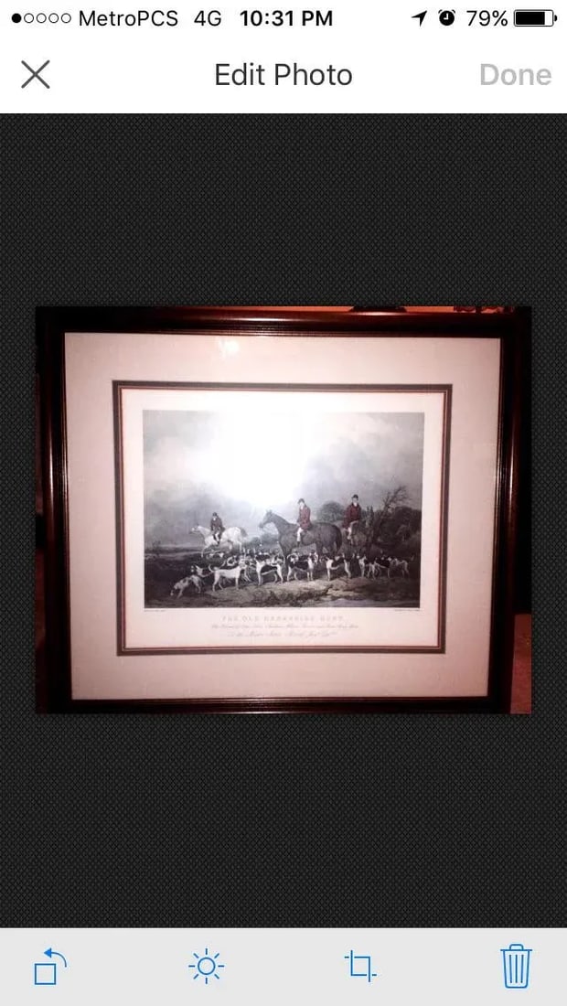 The Old Berkshire Hunt Print by Philip Thomas of Painting by John Goode Framed - 2