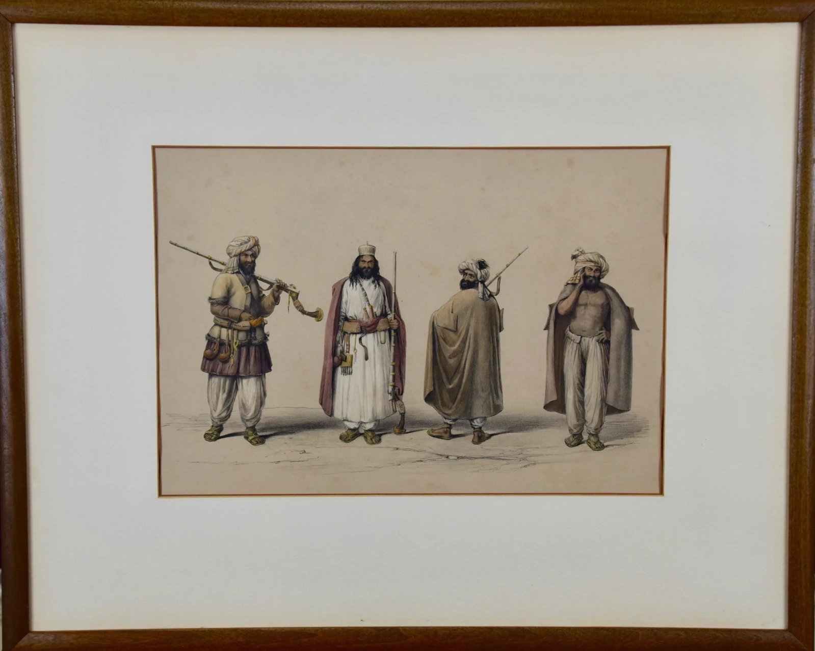 A Pair of 19th C. Engravings Depicting the Costumes and Weapons of Afghani Men by Dr. James Atkinson - 4