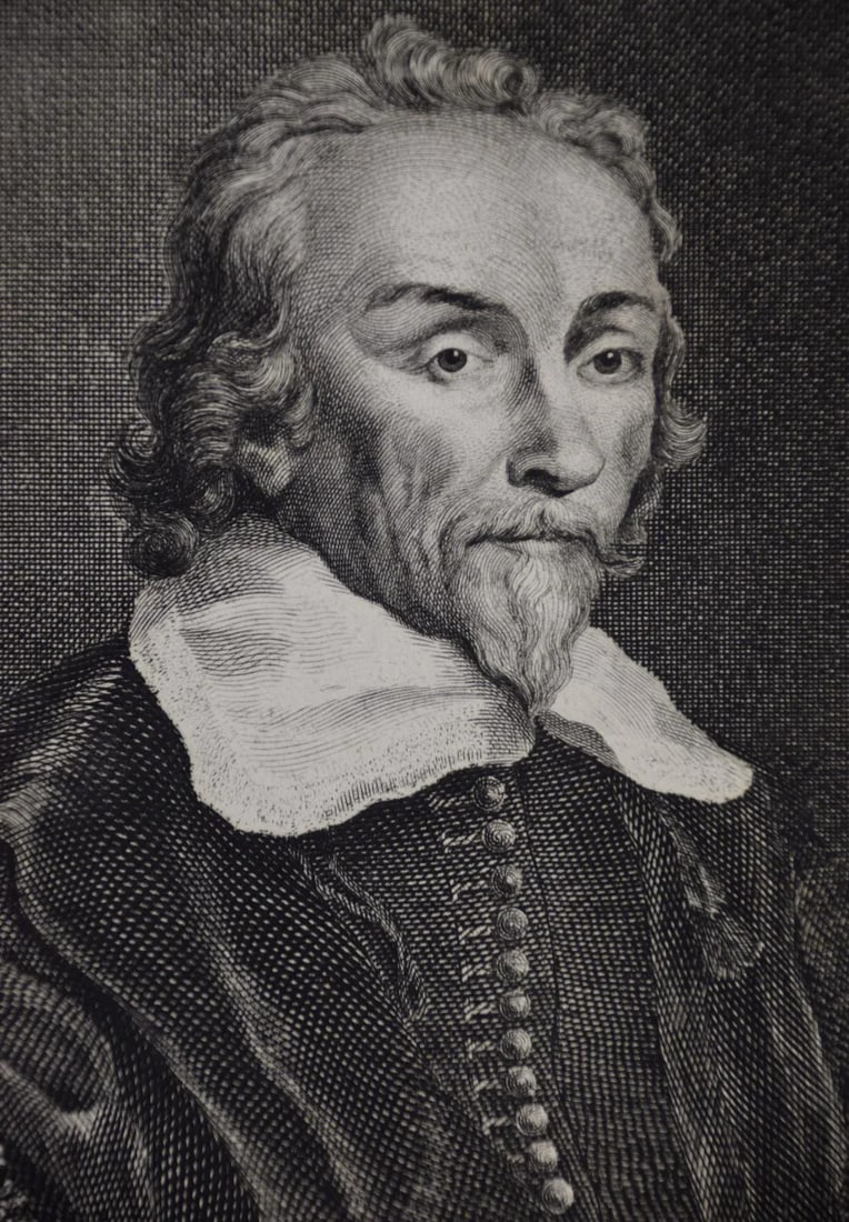 18th C. Portrait of William Harvey, MD Known for 17th C. Circulatory System Discoveries, 1739 - 4