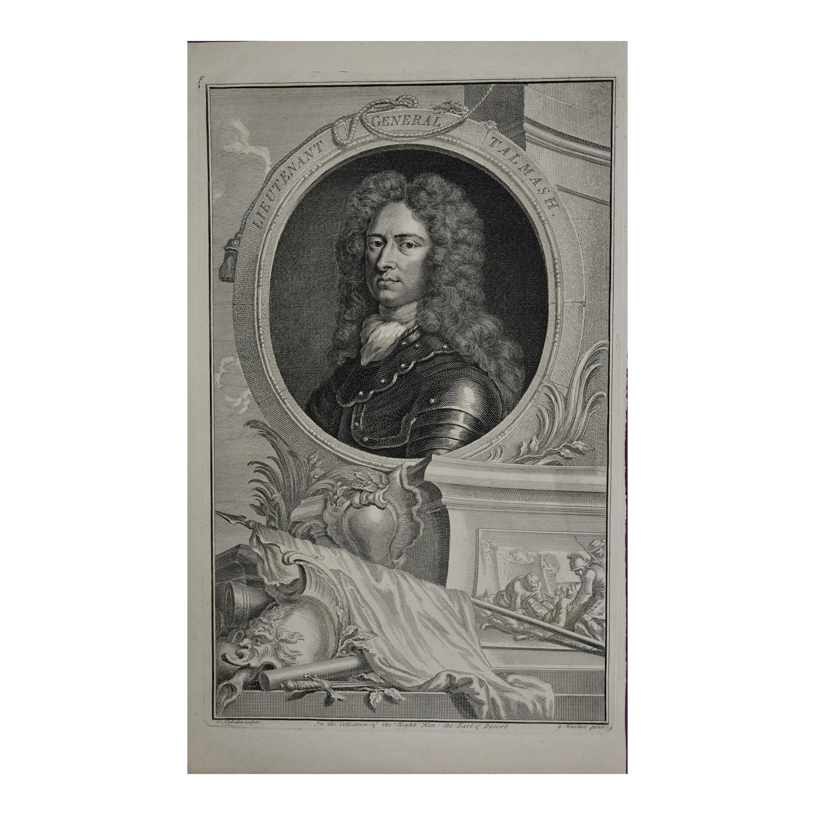Lieutenant General Talmash: 18th C. Portrait by Houbraken, 1748 (1 of 5)