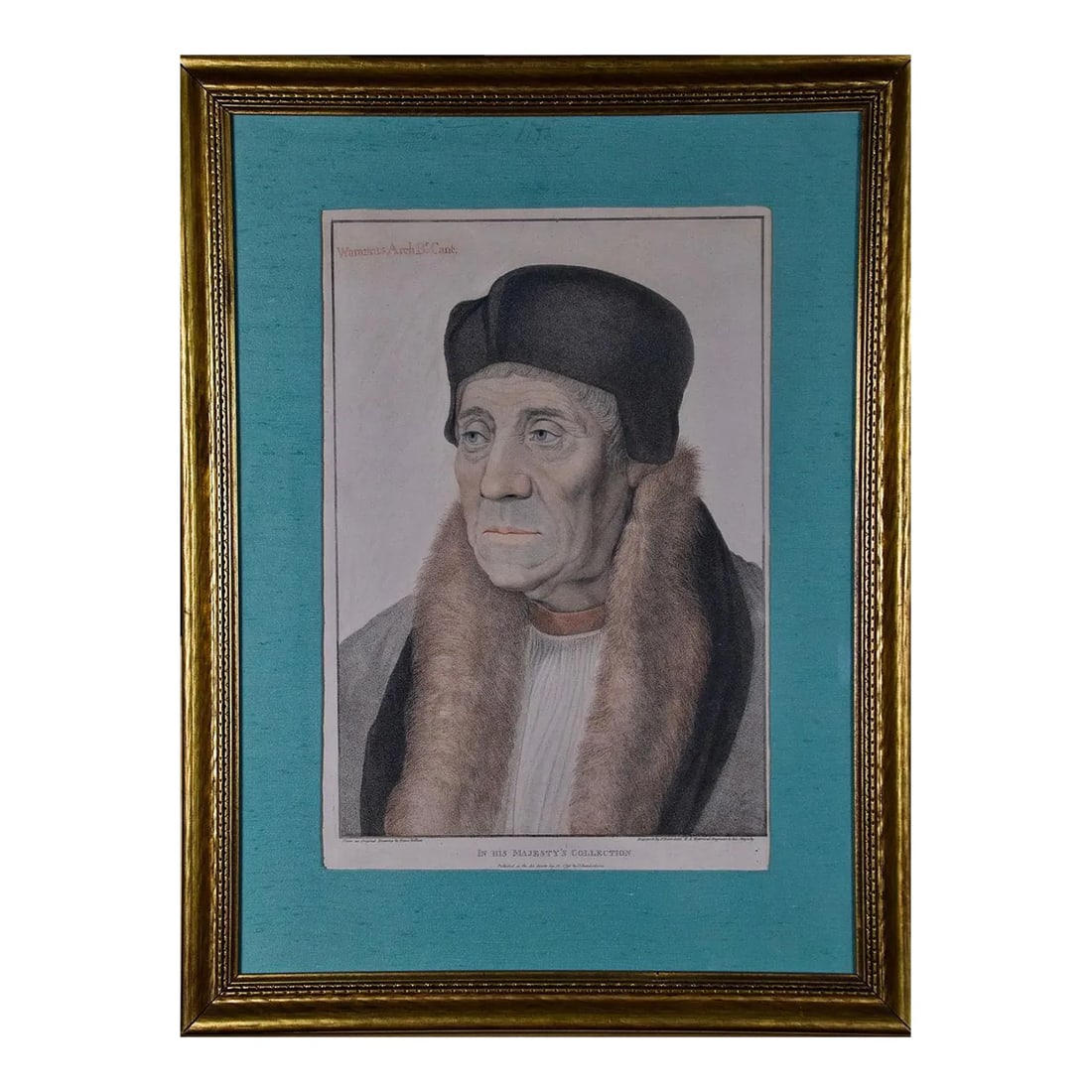 (After) Hans Holbein the Younger: A Hand-Colored Portrait of Warham, Archbishop of Canterbury for He (1 of 6)