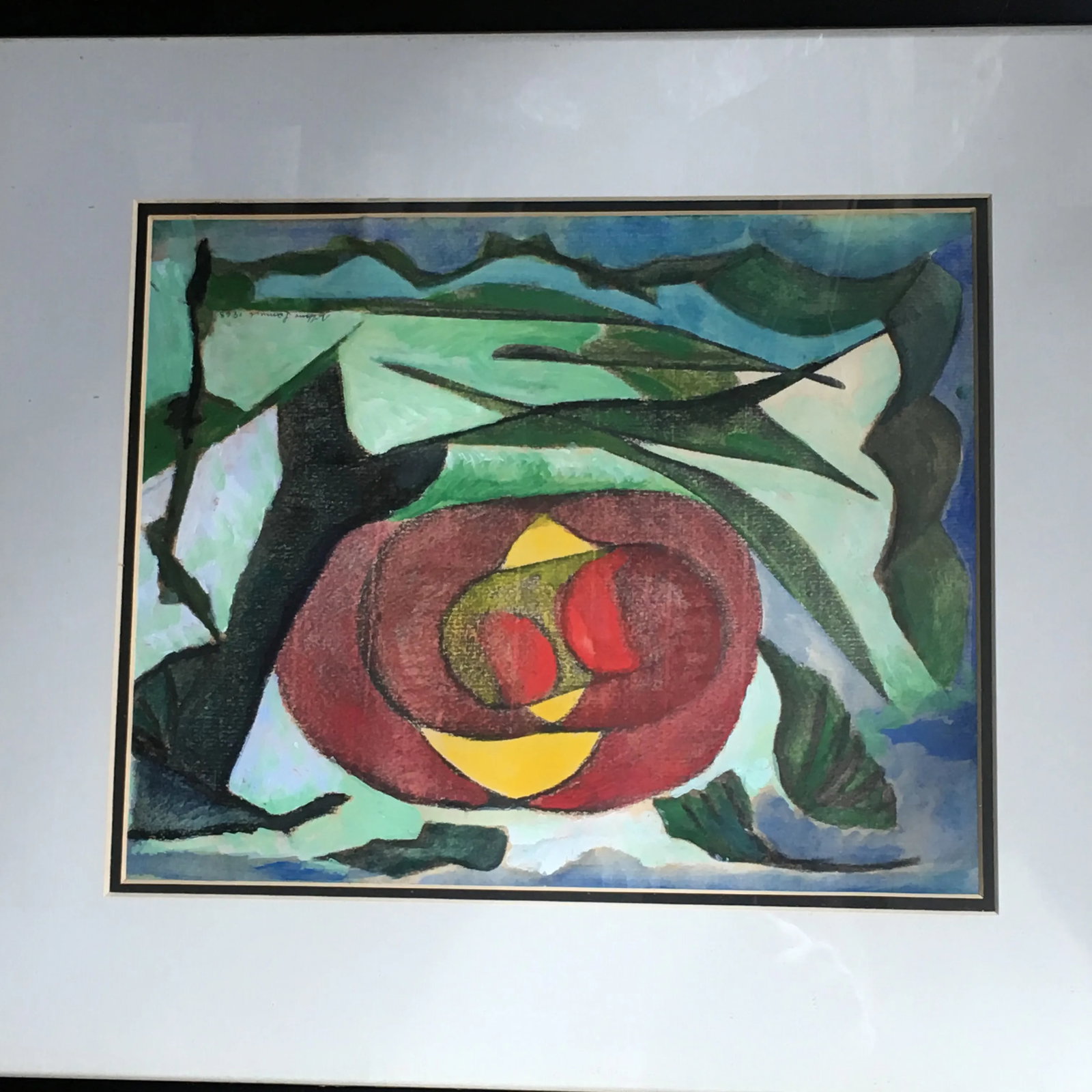 1968 Signed Abstract Watercolor on Paper Painting - 4
