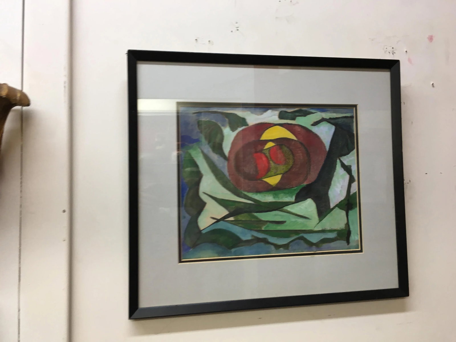 1968 Signed Abstract Watercolor on Paper Painting - 5
