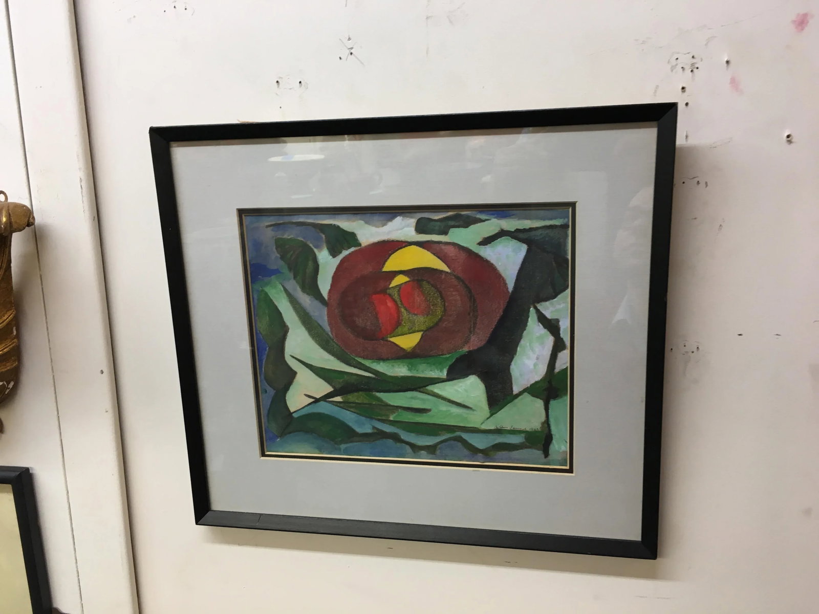 1968 Signed Abstract Watercolor on Paper Painting - 7