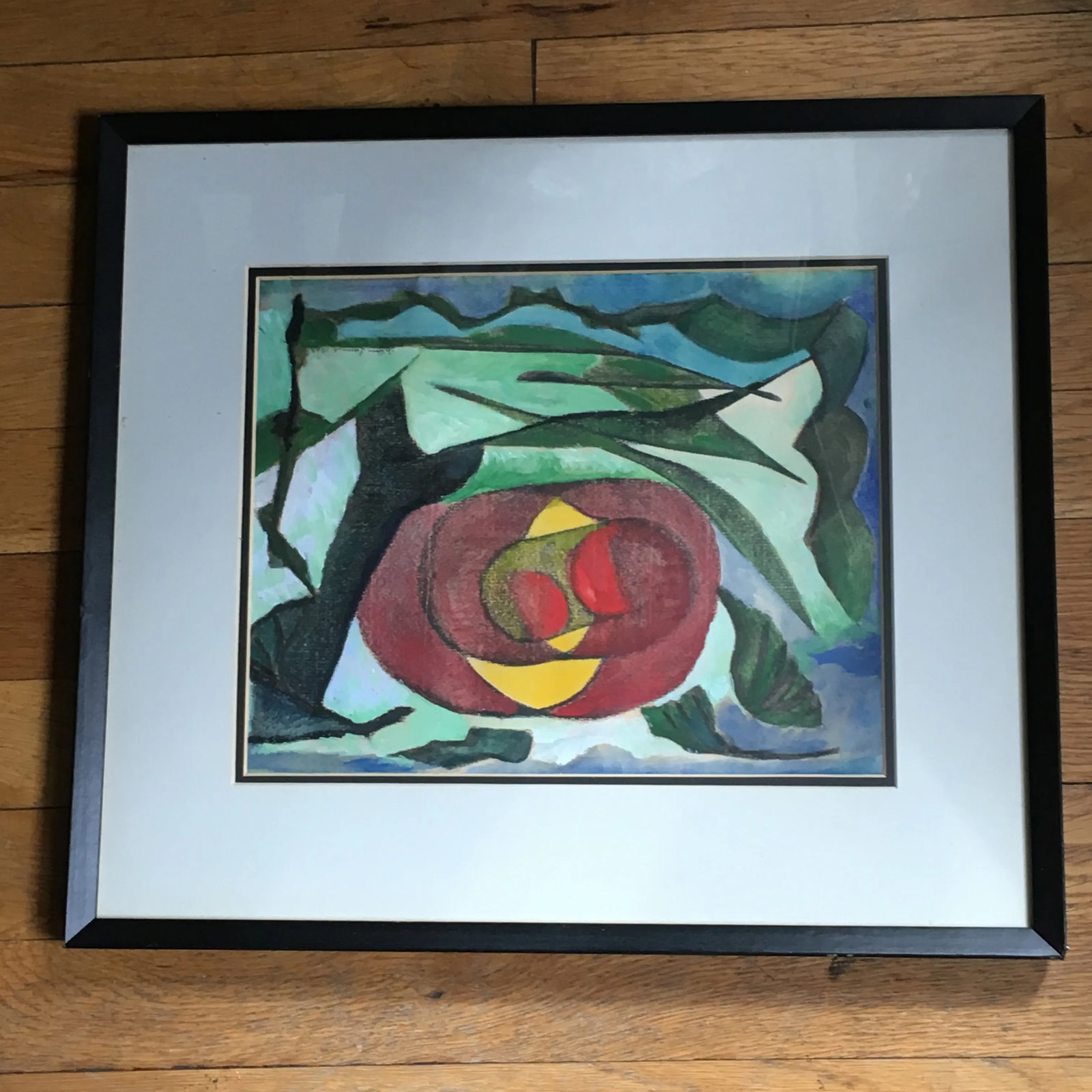 1968 Signed Abstract Watercolor on Paper Painting - 8