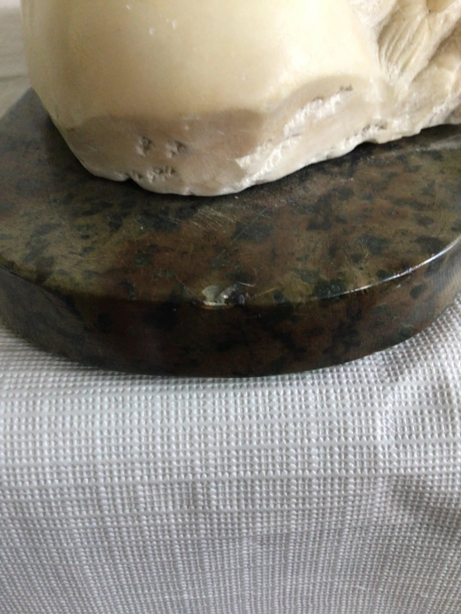 1940s Alabaster Bust Of A Young Woman On A Marble Base - 4