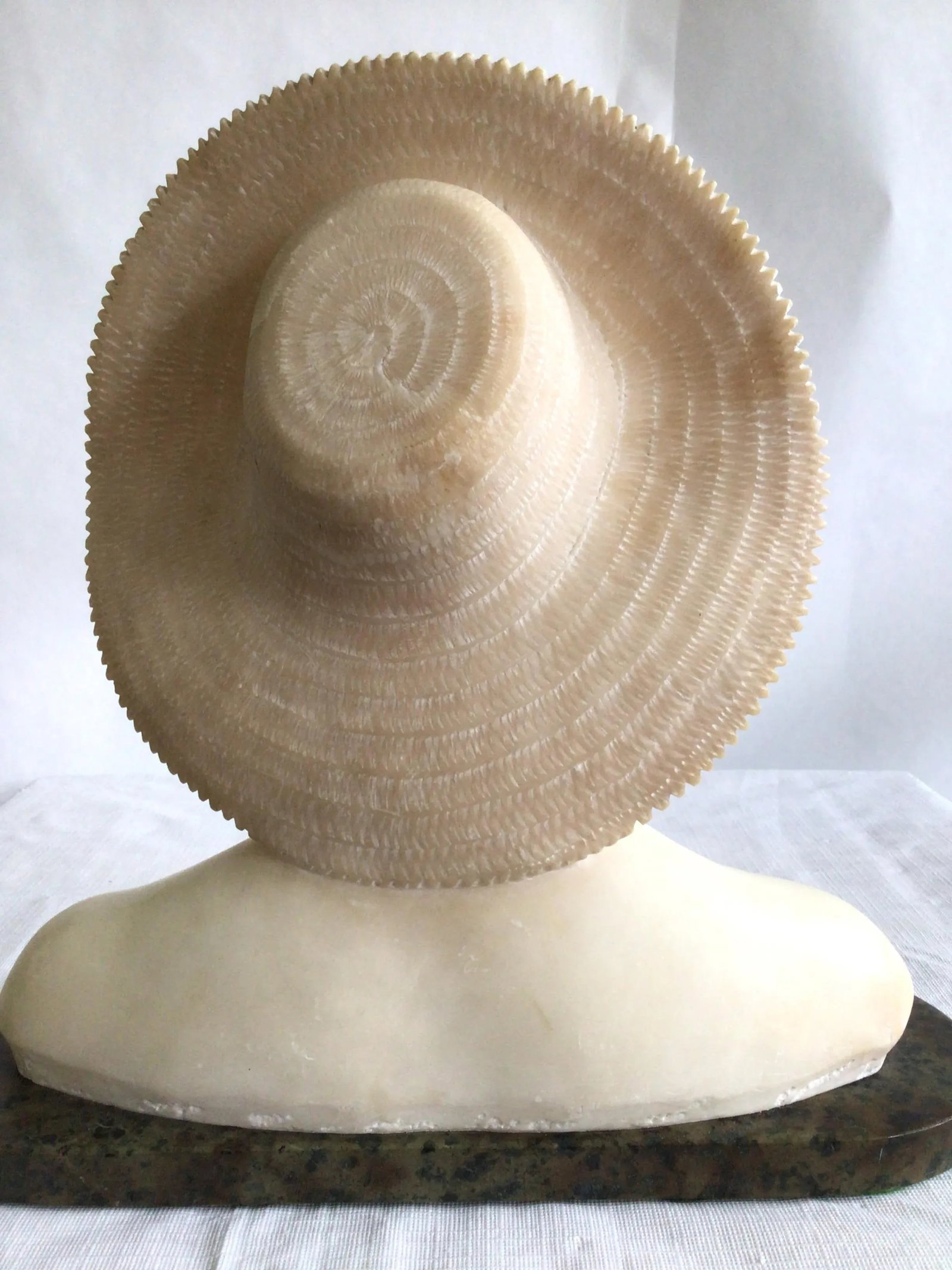 1940s Alabaster Bust Of A Young Woman On A Marble Base - 8