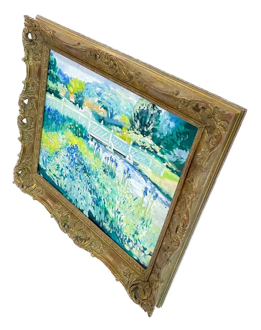 Vintage Impressionist Style Garden Painting - 2