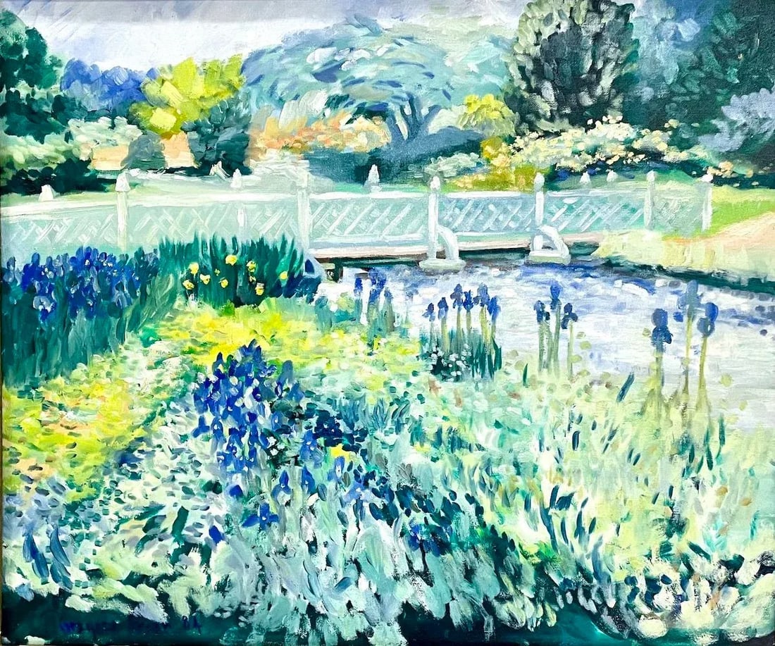 Vintage Impressionist Style Garden Painting - 3