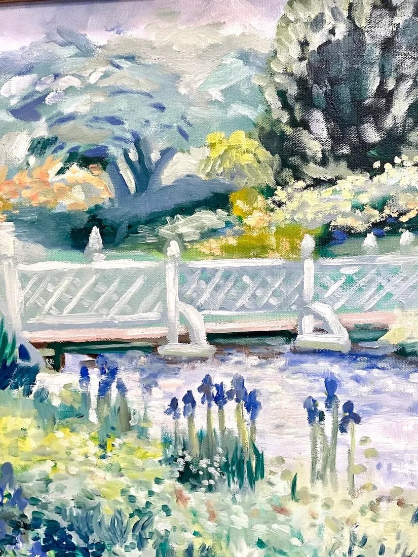 Vintage Impressionist Style Garden Painting - 4