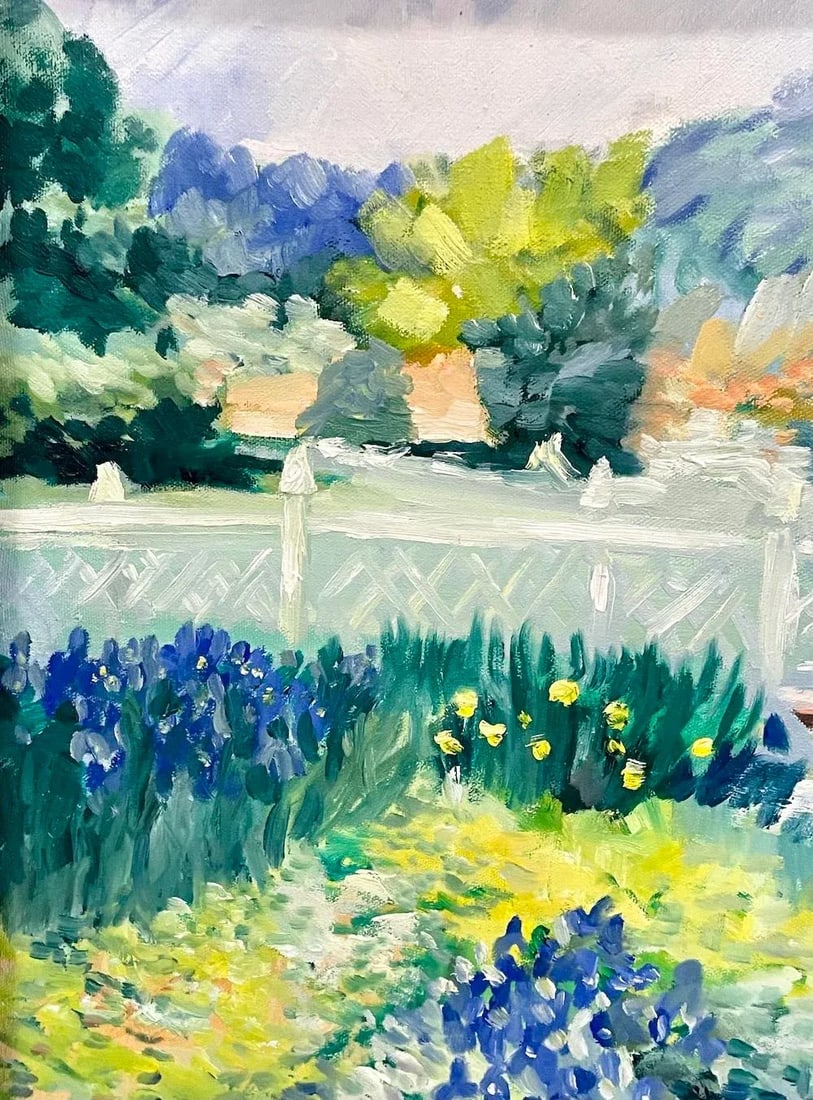 Vintage Impressionist Style Garden Painting - 5