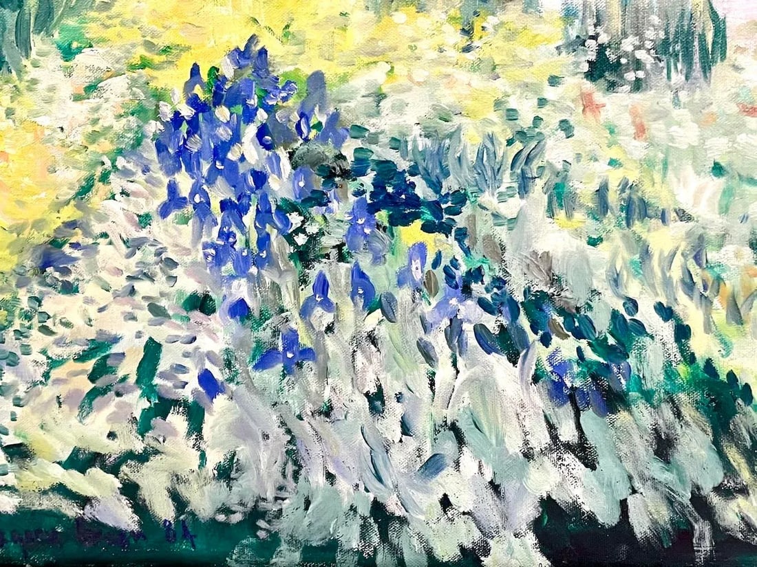 Vintage Impressionist Style Garden Painting - 6