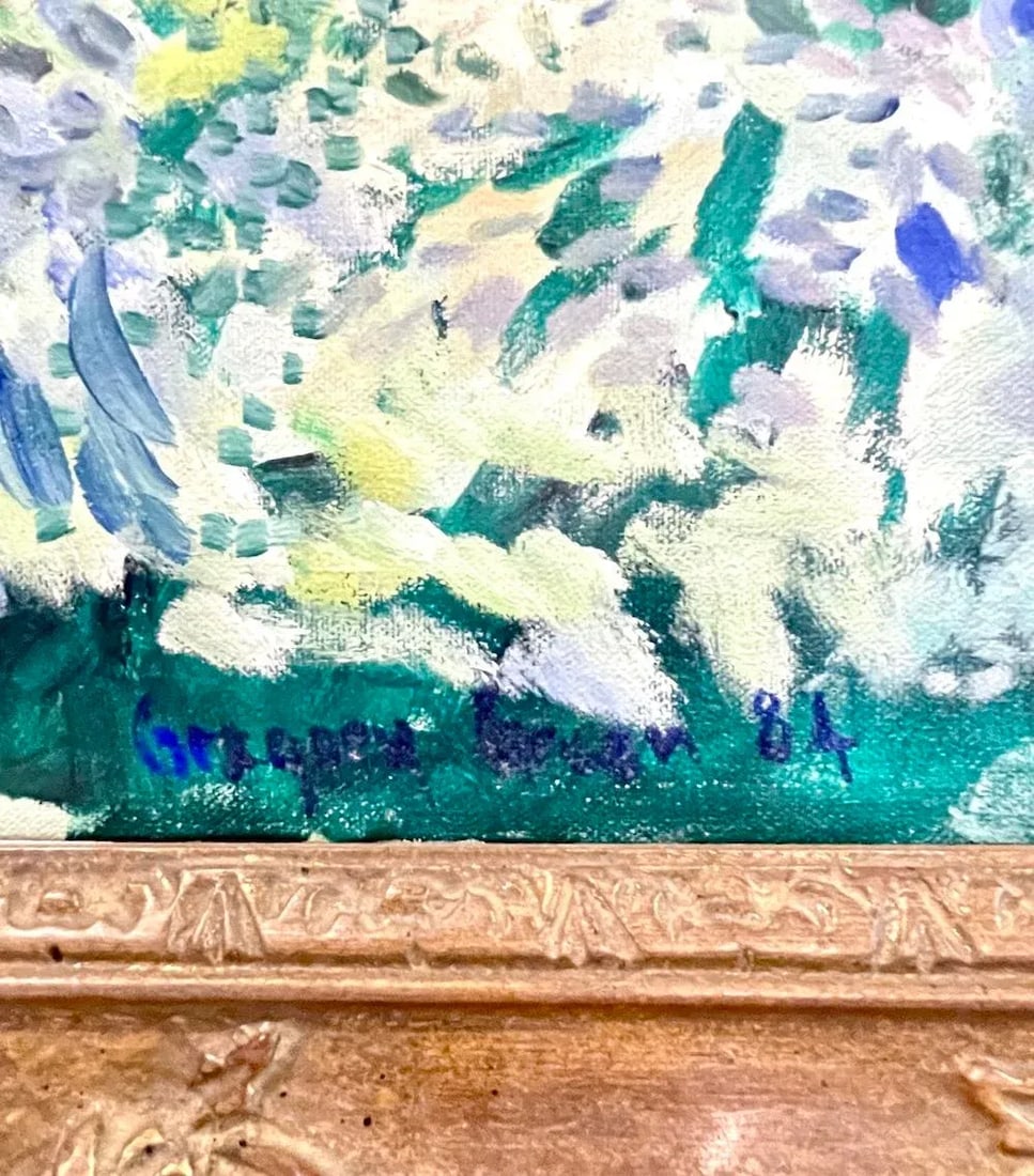 Vintage Impressionist Style Garden Painting - 7