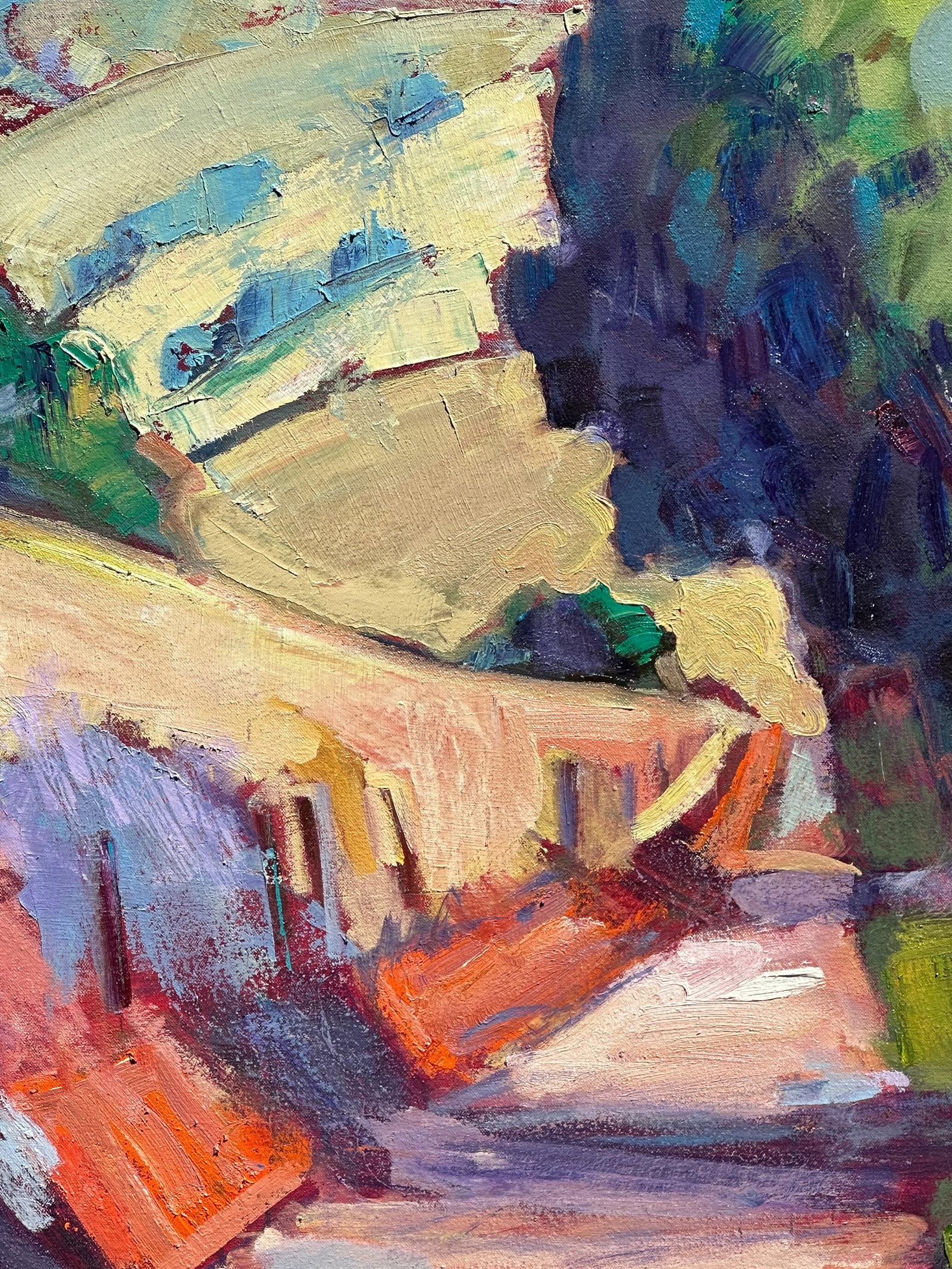 Expressionist Painting California Landscape Oil on Canvas Mountain Road Hartman Bay Area - 5