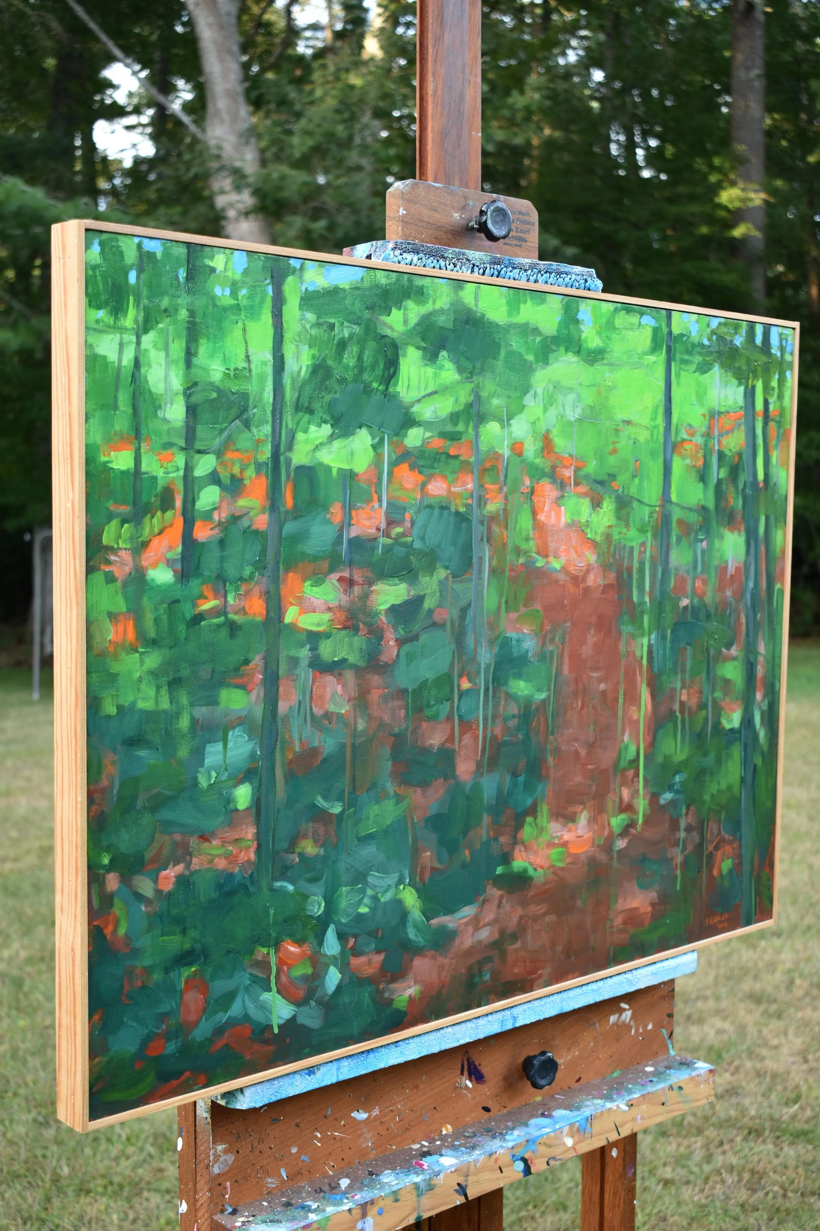Contemporary Semi-Abstract Acrylic Painting, "Up the Hill", by Stephen Remick, Framed - 10