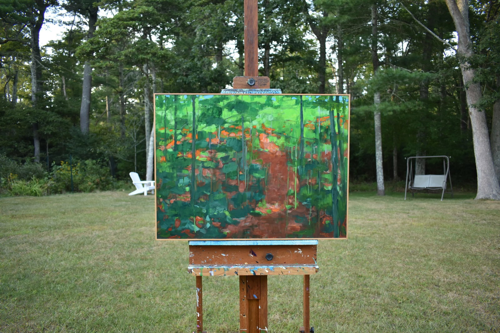 Contemporary Semi-Abstract Acrylic Painting, "Up the Hill", by Stephen Remick, Framed - 3