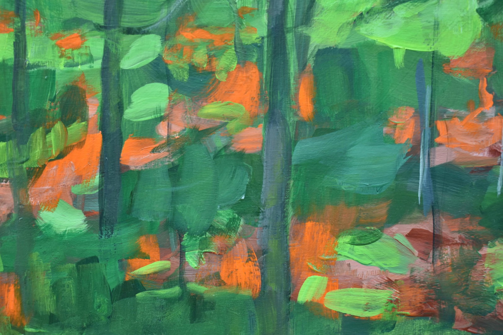 Contemporary Semi-Abstract Acrylic Painting, "Up the Hill", by Stephen Remick, Framed - 6