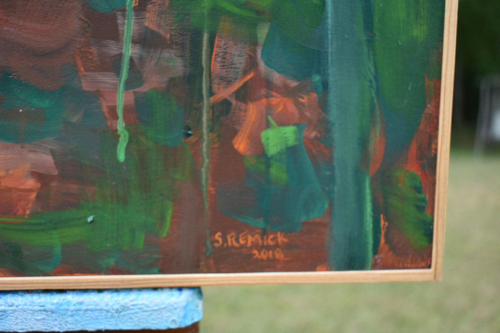Contemporary Semi-Abstract Acrylic Painting, "Up the Hill", by Stephen Remick, Framed - 7