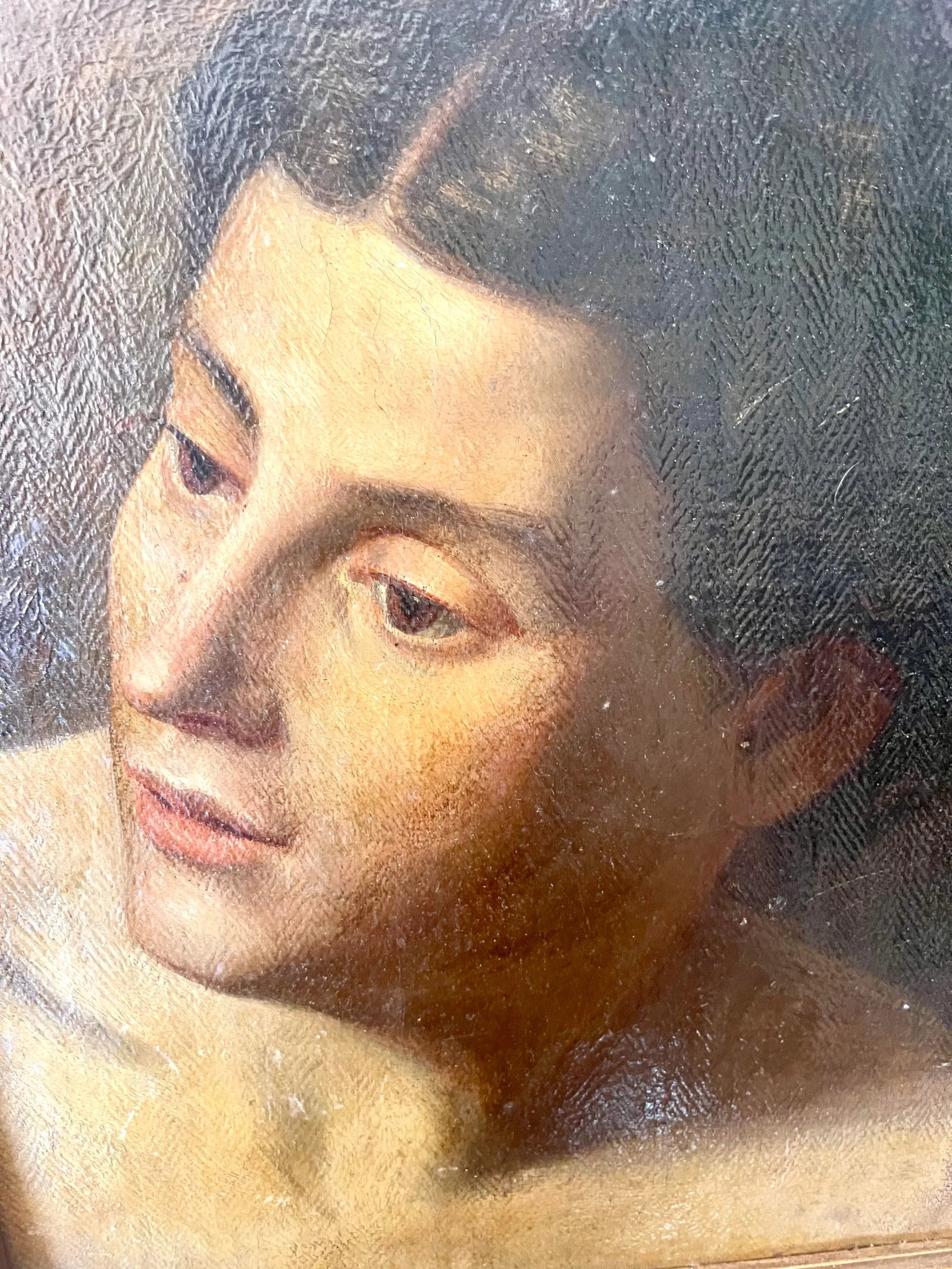 Portrait Woman Oil Painting France 1880, Framed - 3