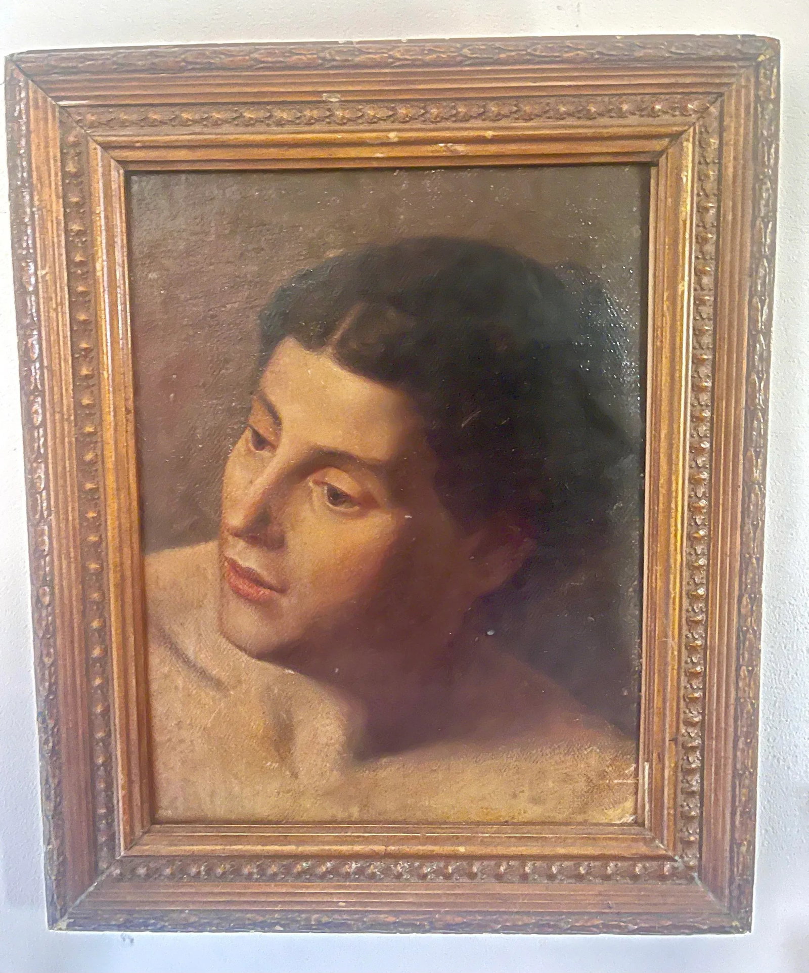 Portrait Woman Oil Painting France 1880, Framed - 6