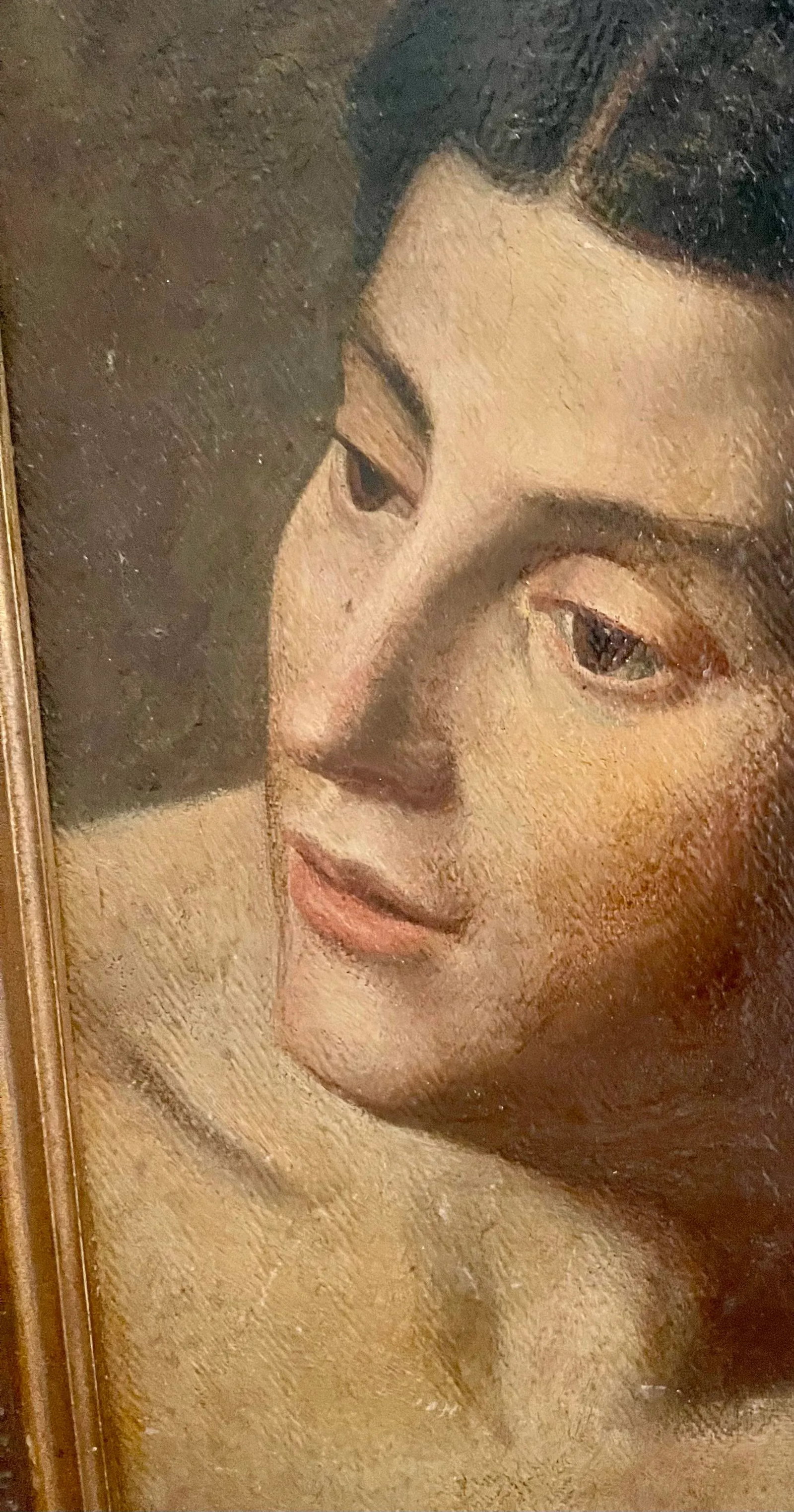 Portrait Woman Oil Painting France 1880, Framed - 8