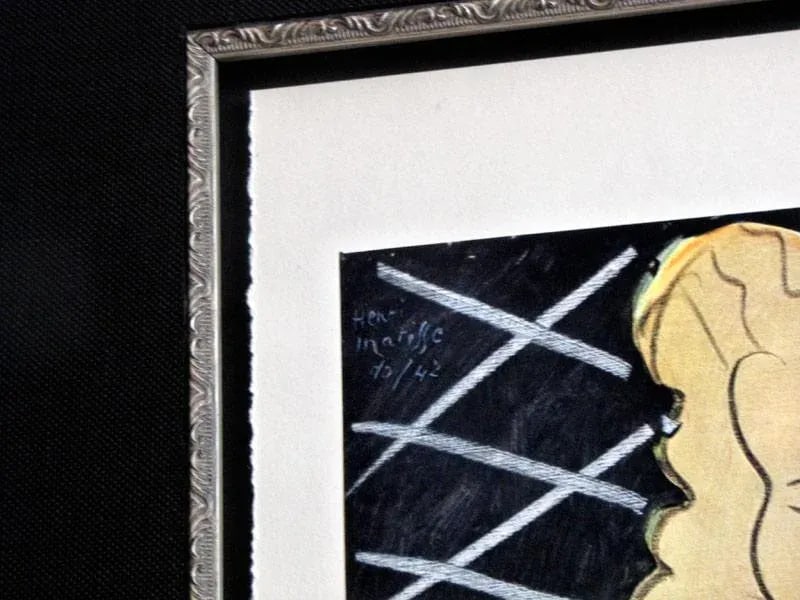 Henri Matisse "La Dame Au Corsage Rose" Limited Edition Lithograph, Paris 1943, Custom Framed - 3
