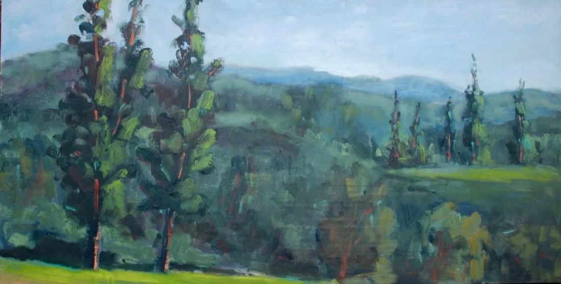 Modern Oil Painting Landscape - Campground View (1 of 7)