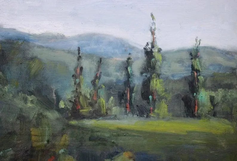 Modern Oil Painting Landscape - Campground View - 2