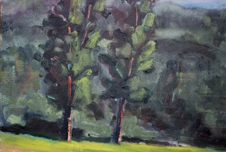 Modern Oil Painting Landscape - Campground View - 3