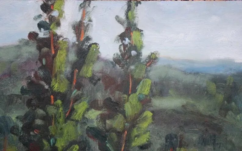 Modern Oil Painting Landscape - Campground View - 4