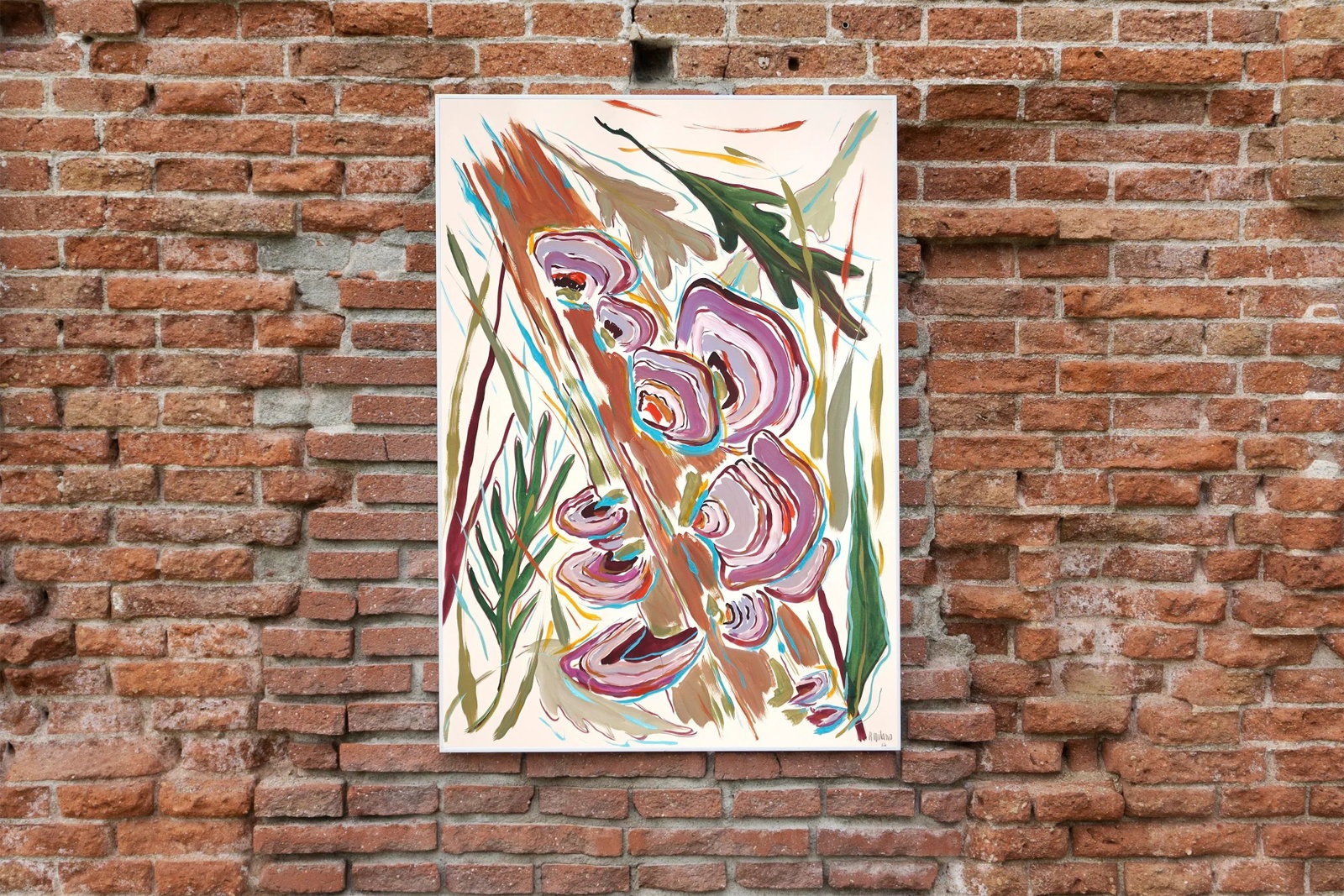 2024, Illustration Style Painting of Turkey Tail Fantastic Fungi, Acrylic Painting and India Ink on - 6