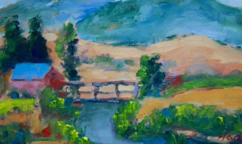 Contemporary Impressionist Original Oil Plein Air Painting (1 of 5)
