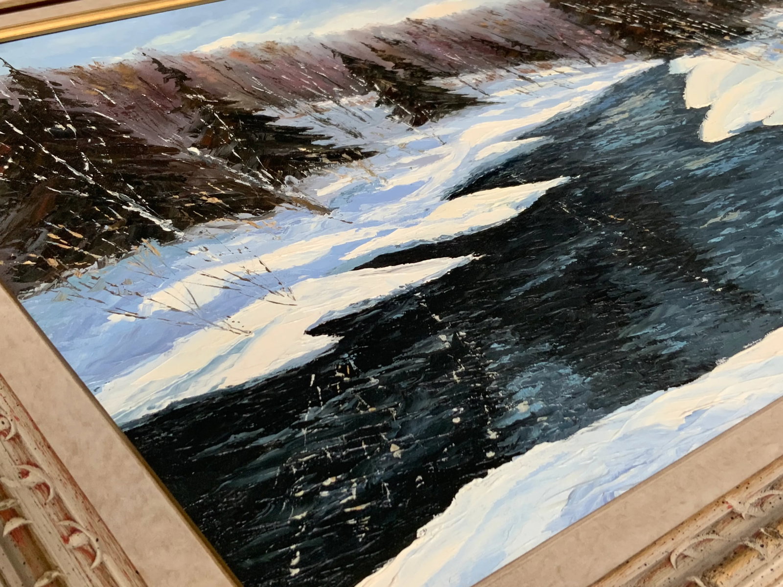 Mid-Century Fernand Gaulin Oil Landscape Painting - Canadian Impressionist Winter Scene - 7