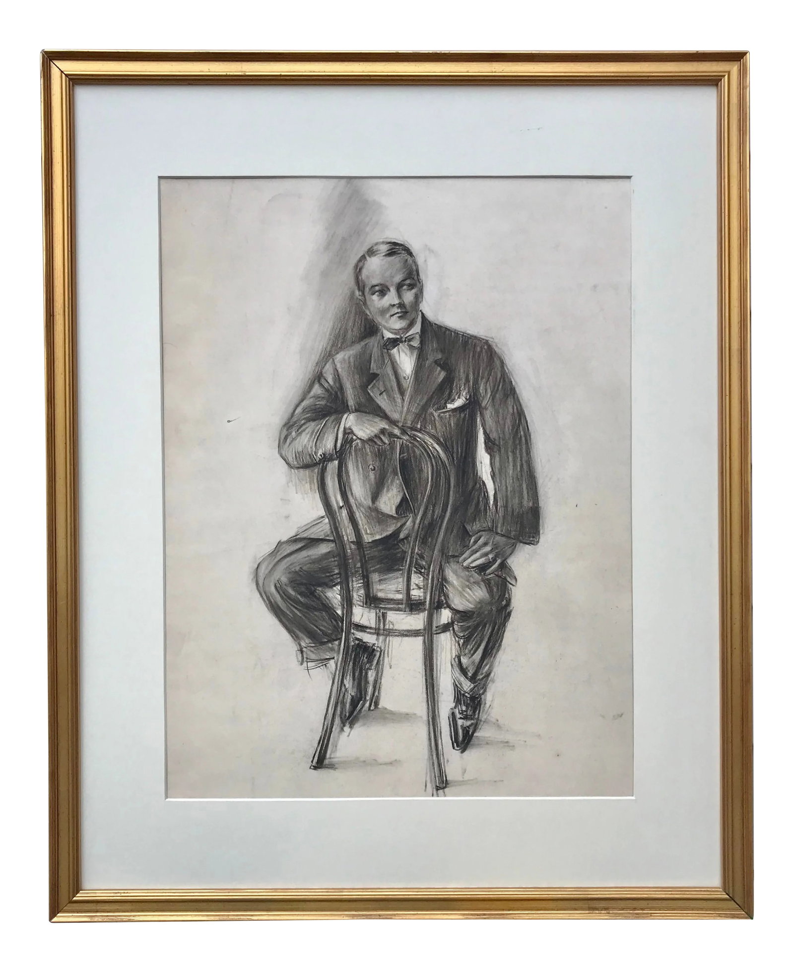 Original Vintage Drawing of a Man by Charles Sheldon C.1930: Original vintage drawing of a man. Presented matted and framed. Condition: Alterations: Original Condition Unaltered Imperfections: Some Imperfections Condition Notes: Good vintage condition Origin: U