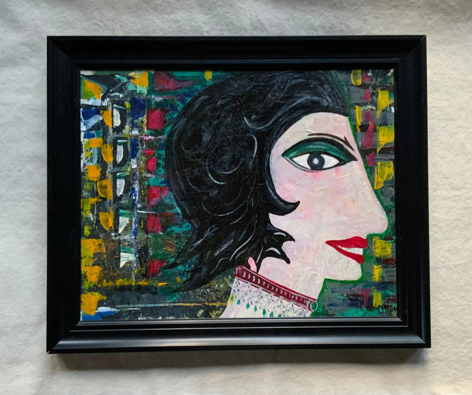 Compelling 1980s American Outsider Art Portrait by Drew - Abstract Female Figure Study - 5