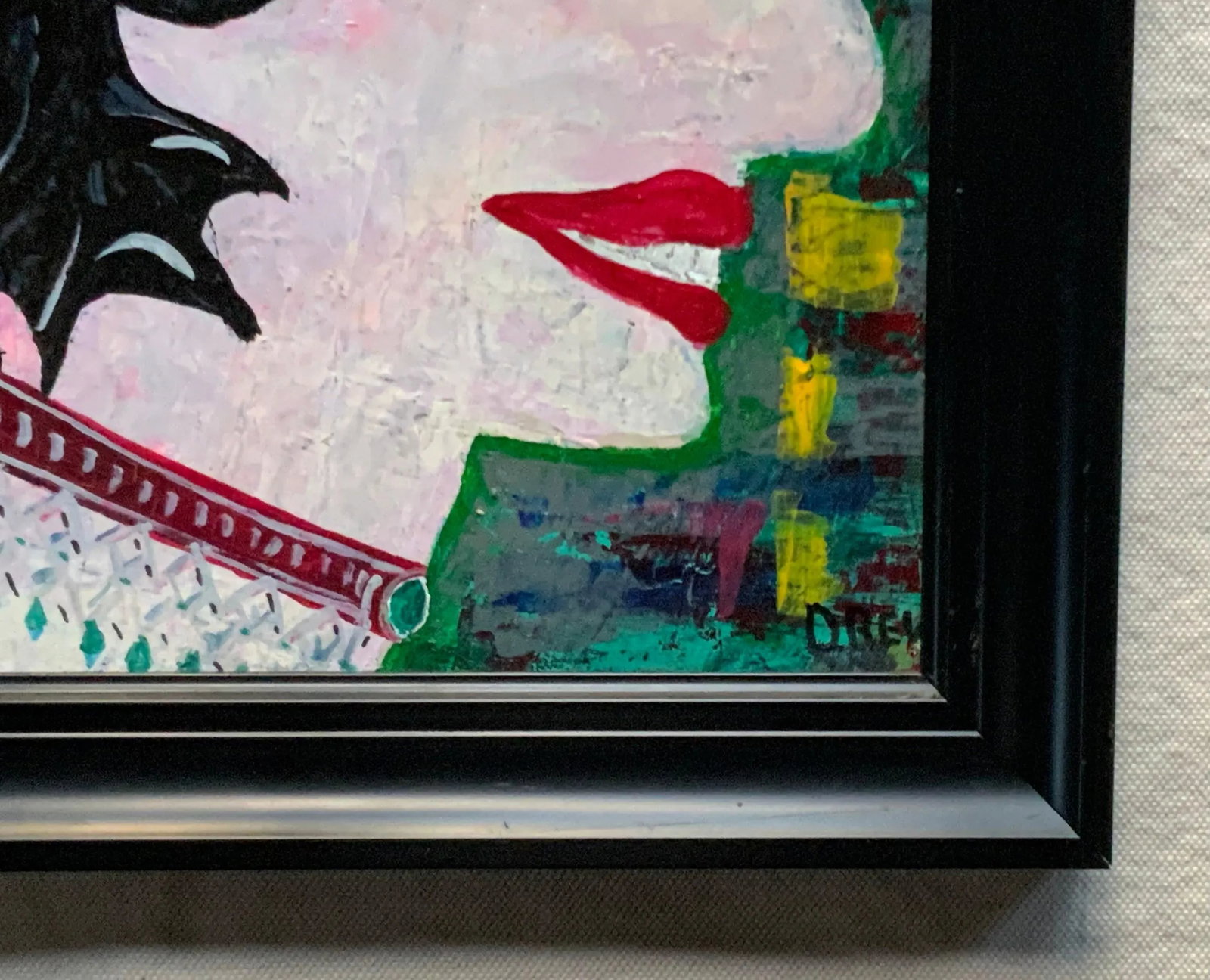 Compelling 1980s American Outsider Art Portrait by Drew - Abstract Female Figure Study - 8
