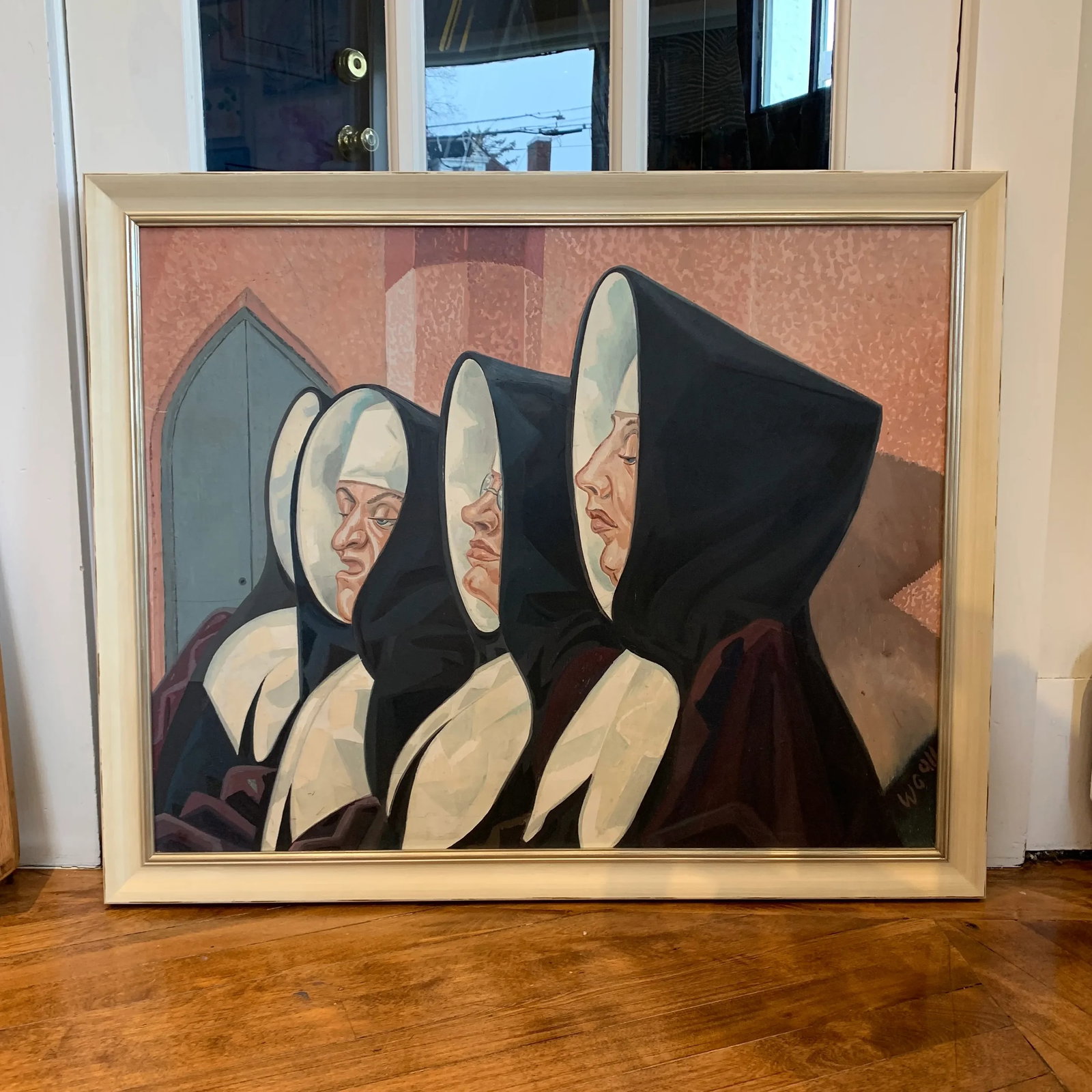 1980s Portrait of Nuns Painting, Framed - 6
