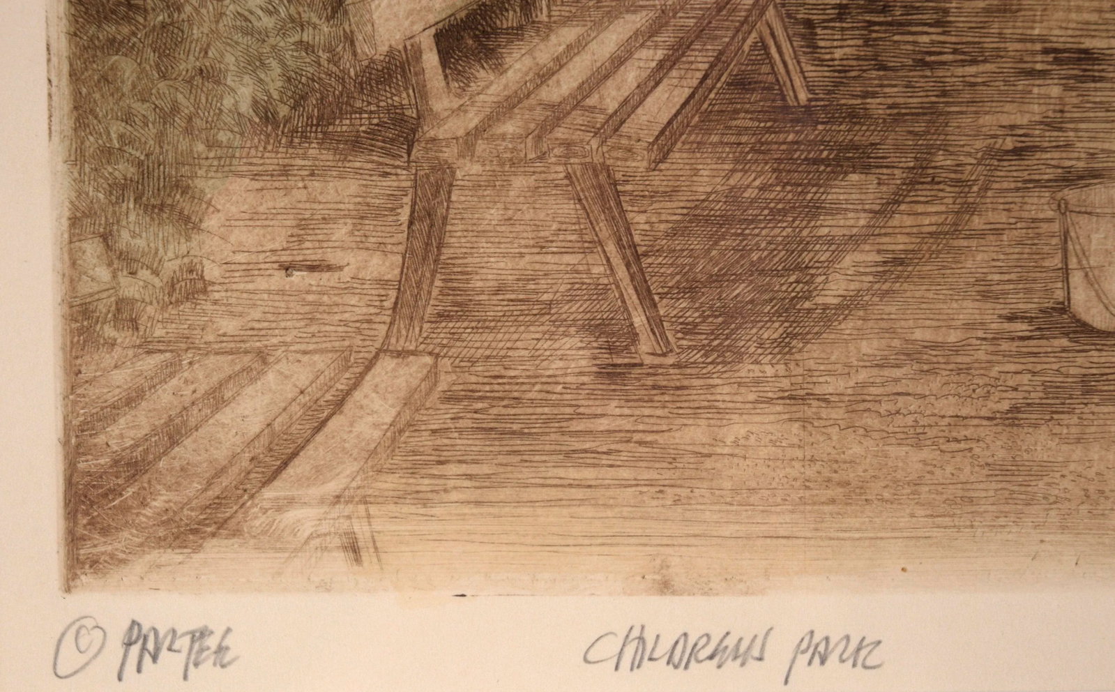 "Children's Park" Vintage Landscape Etching, Artist's Proof - 6