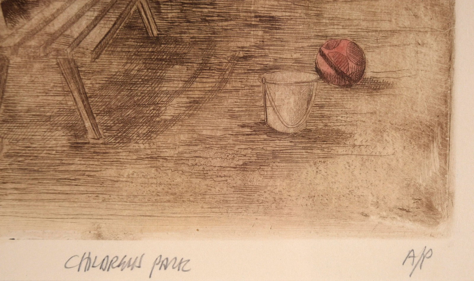"Children's Park" Vintage Landscape Etching, Artist's Proof - 7