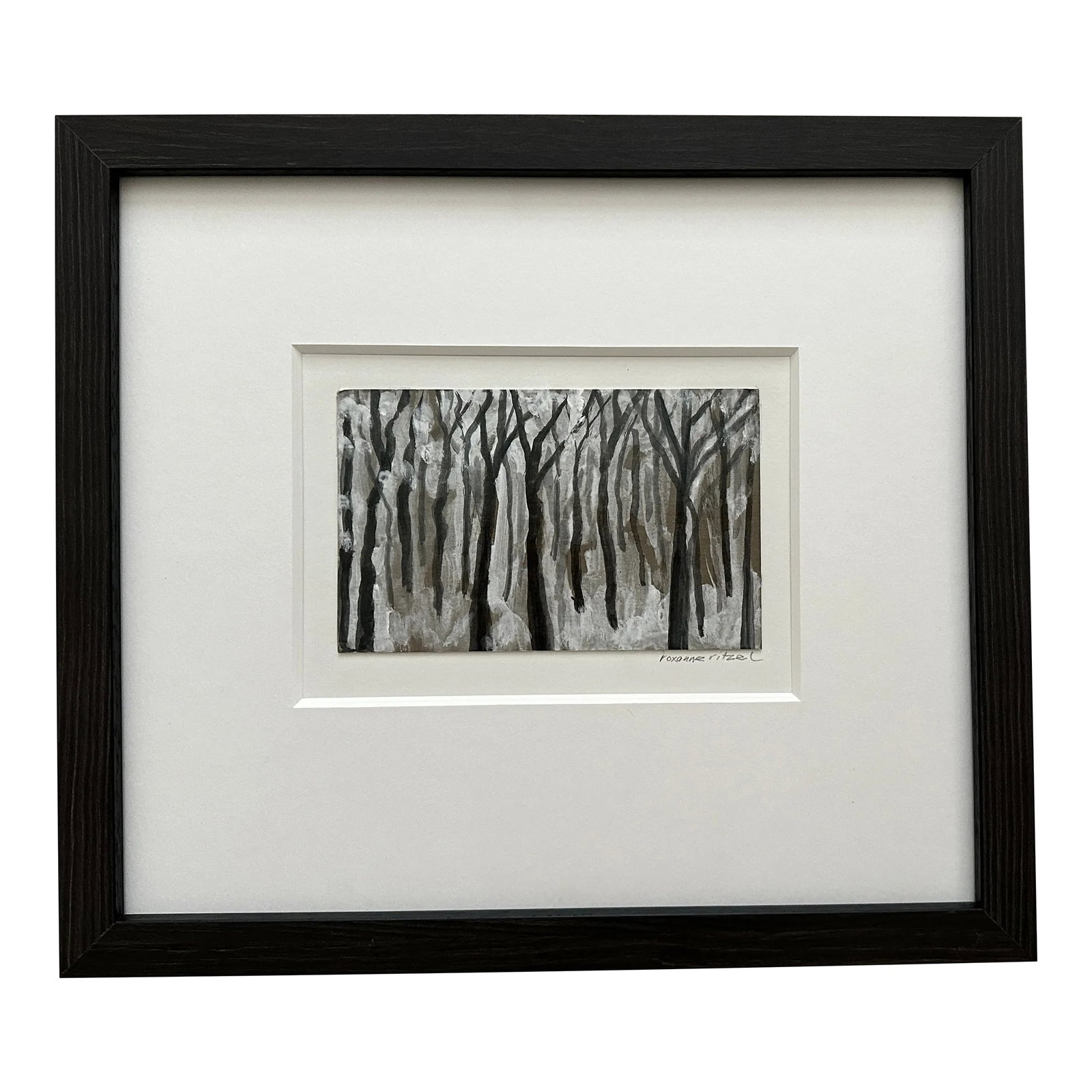 "Winter" Contemporary Painting, Framed: This is one of a series of watercolors done by Roxanne Ritzel depicting the 4 seasons. It is an original signed, matted and framed watercolor. Condition: Imperfections: No Imperfections Origin: United