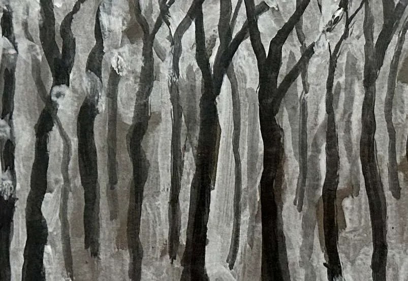 "Winter" Contemporary Painting, Framed - 2